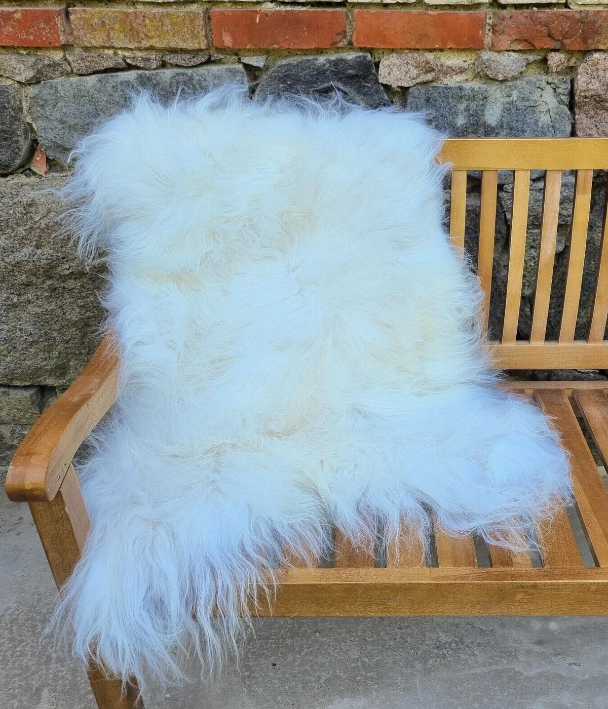 SCHAFFELL Langhaar skandinavisch weich chromfrei Naturweiß ca. 125 cm - Weiß, Fell (70/125cm) - Provellus