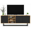 TV-LOWBOARD Apollo Eiche wotan Schwarz Matt 150/53/35 cm - Schwarz, Holzwerkstoff/Metall (150/53/35cm) - Meble Lindner
