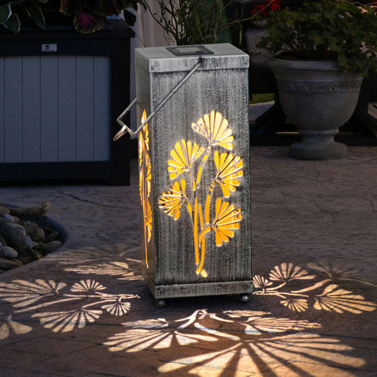 LED AUSSENLEUCHTE Solarleuchte Silber - Silberfarben, Metall (11/11/26.8cm)