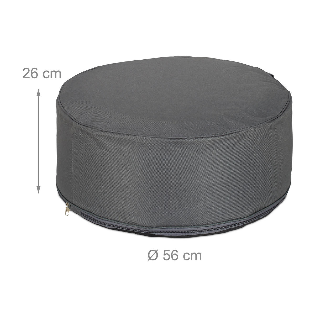 AUFBLASBARER Hocker - Anthrazit, Kunststoff/Textil (56/26/56cm) - Relaxdays