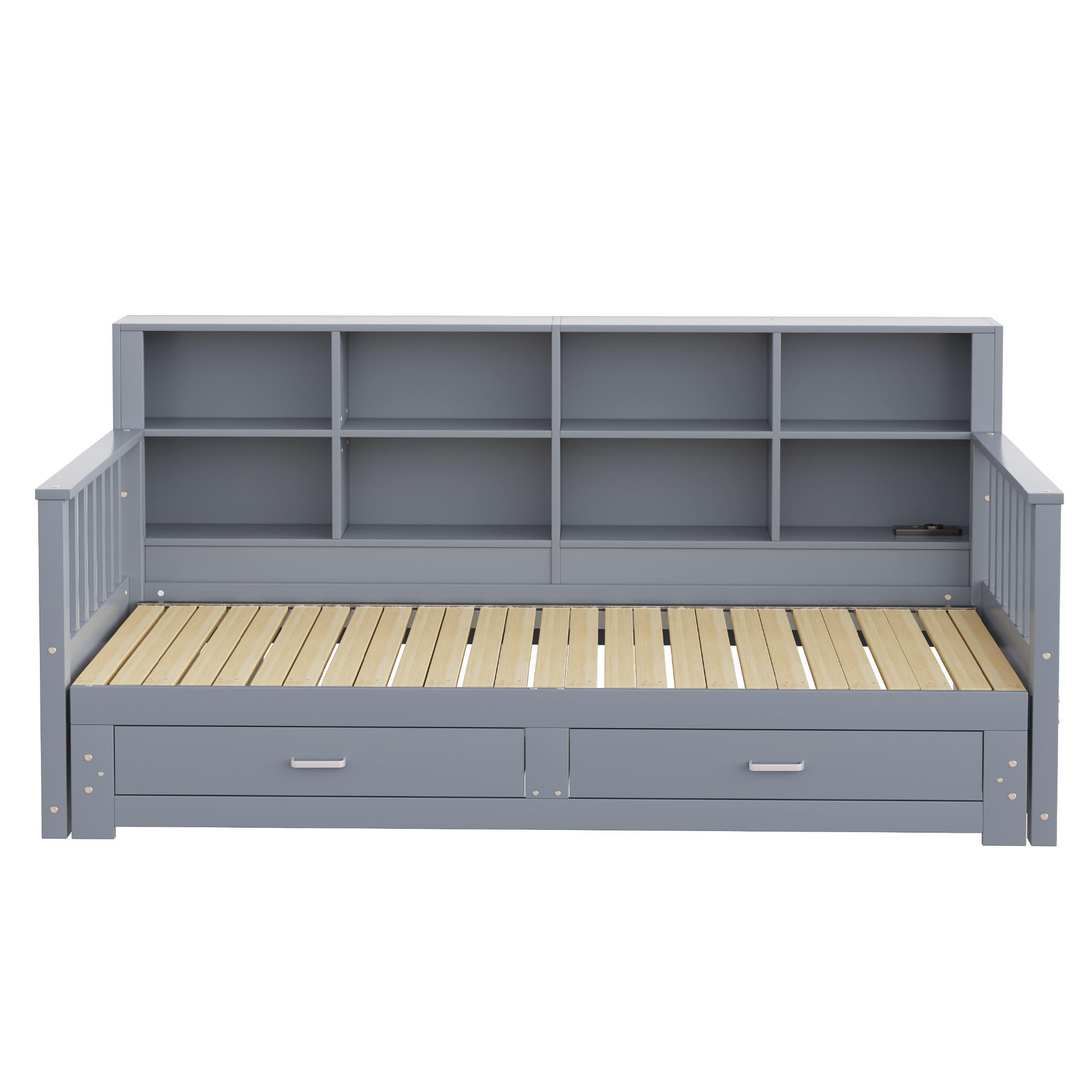 SCHLAFSOFA PANG-M4T8K2 90/190 cm Grau - Grau, Holz (117/80/196.2cm) - PANGIVO