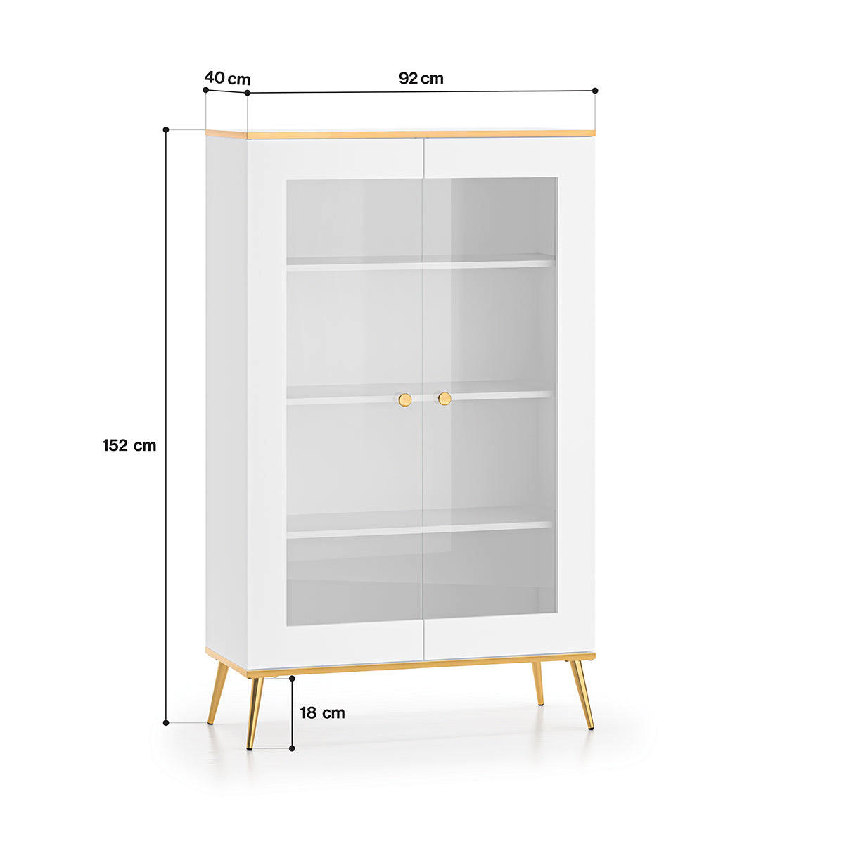 VITRINE Zora Weiß - Weiß, Holzwerkstoff (92/152/40cm) - Petits-meubles