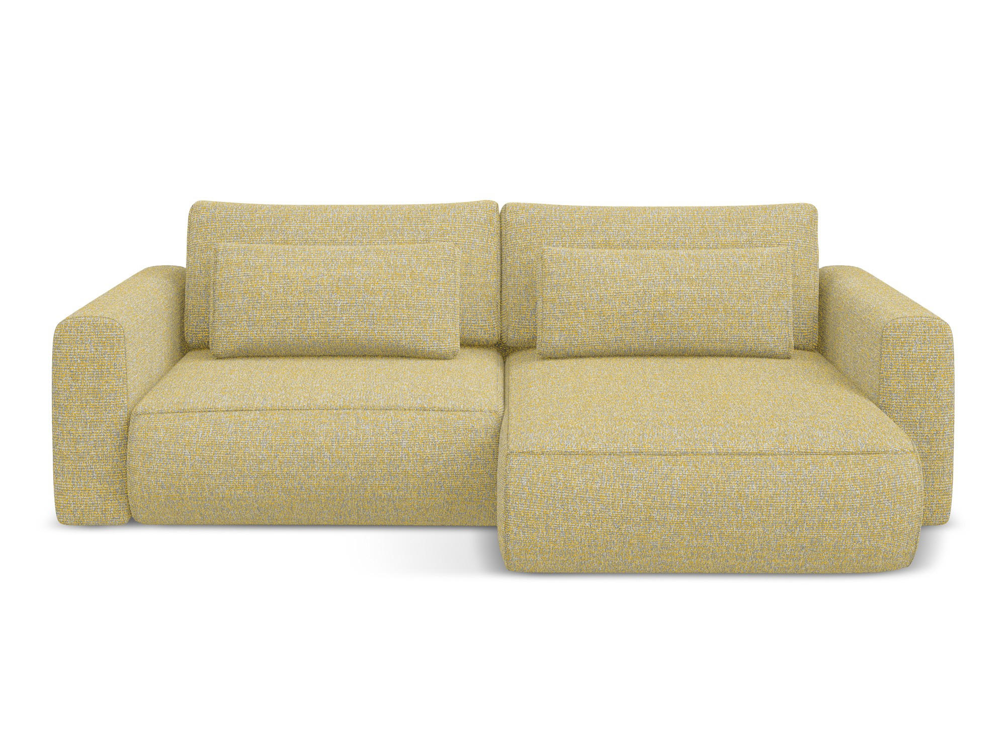 ECKSOFA mit Schlaffunktion Strukturstoff Stoff Gelb - Currygelb/Gelb, Kunststoff/Textil (240/149cm) - Makamii