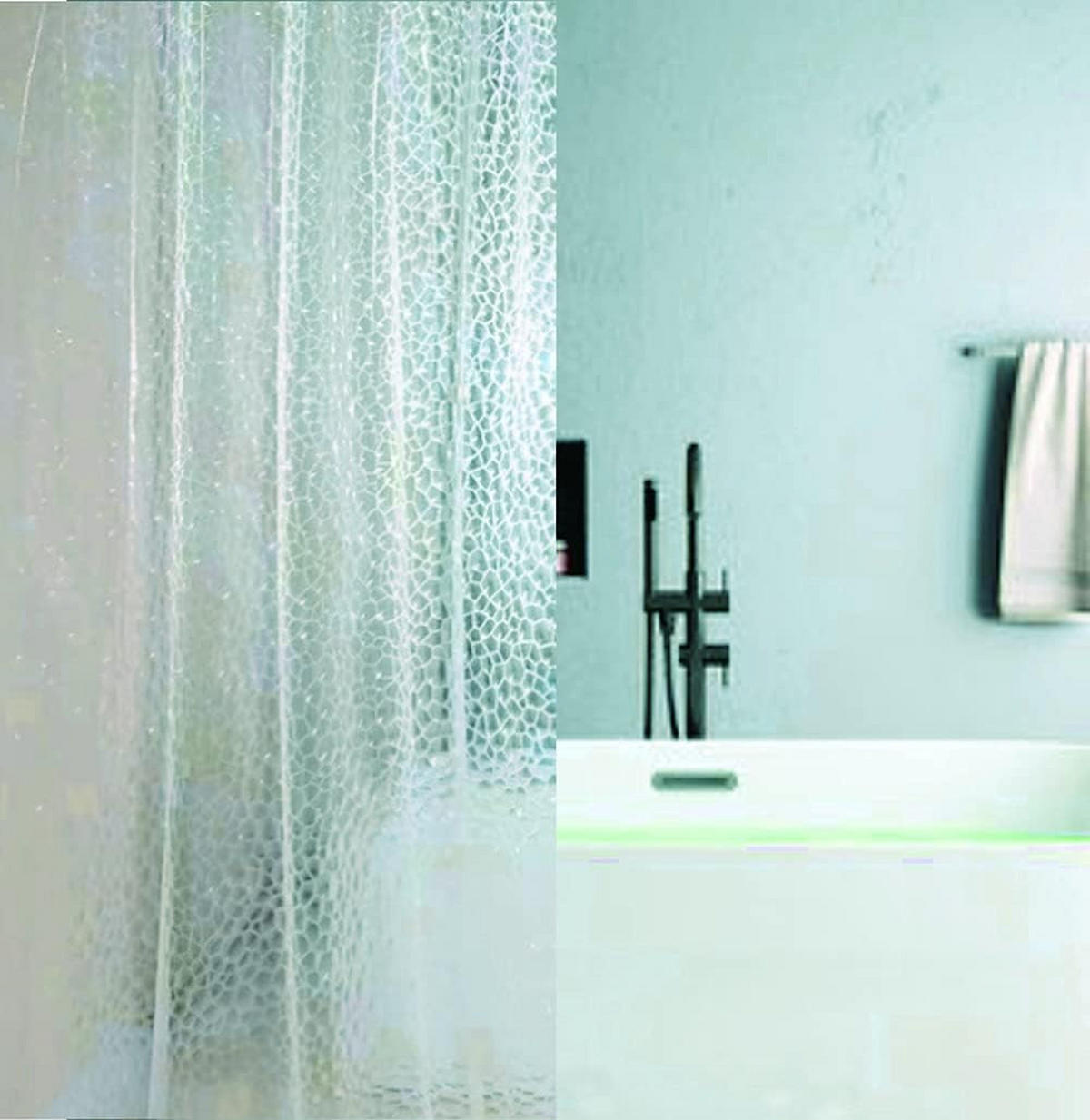 DUSCHVORHANG, transparent，180/180CM - Klar, Kunststoff (180/180cm)