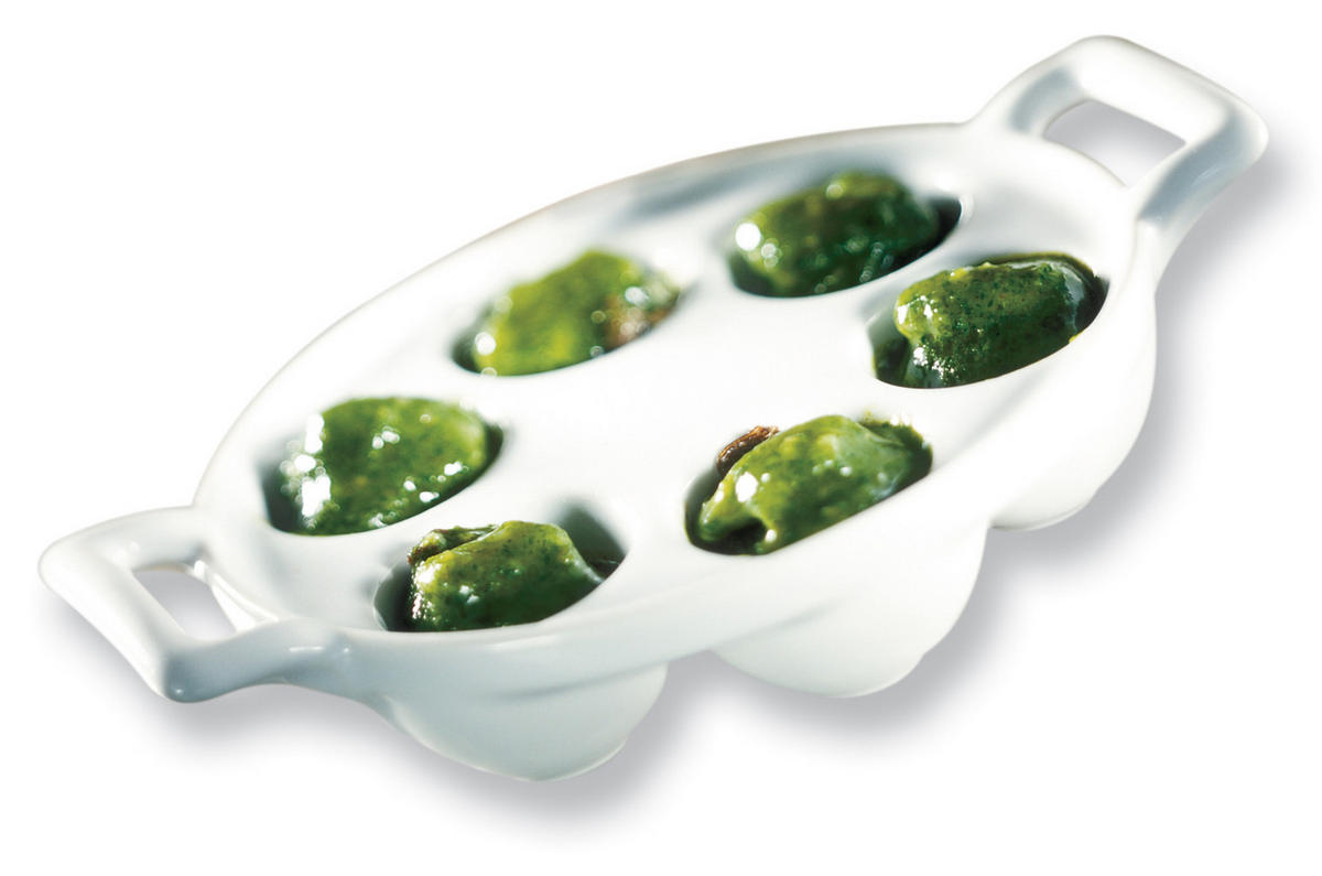 SCHNECKENPFANNE ( für 6 Schnecken) Weiss - Weiß, Keramik (14/12.7/3.7cm) - Revol Porcelaine France