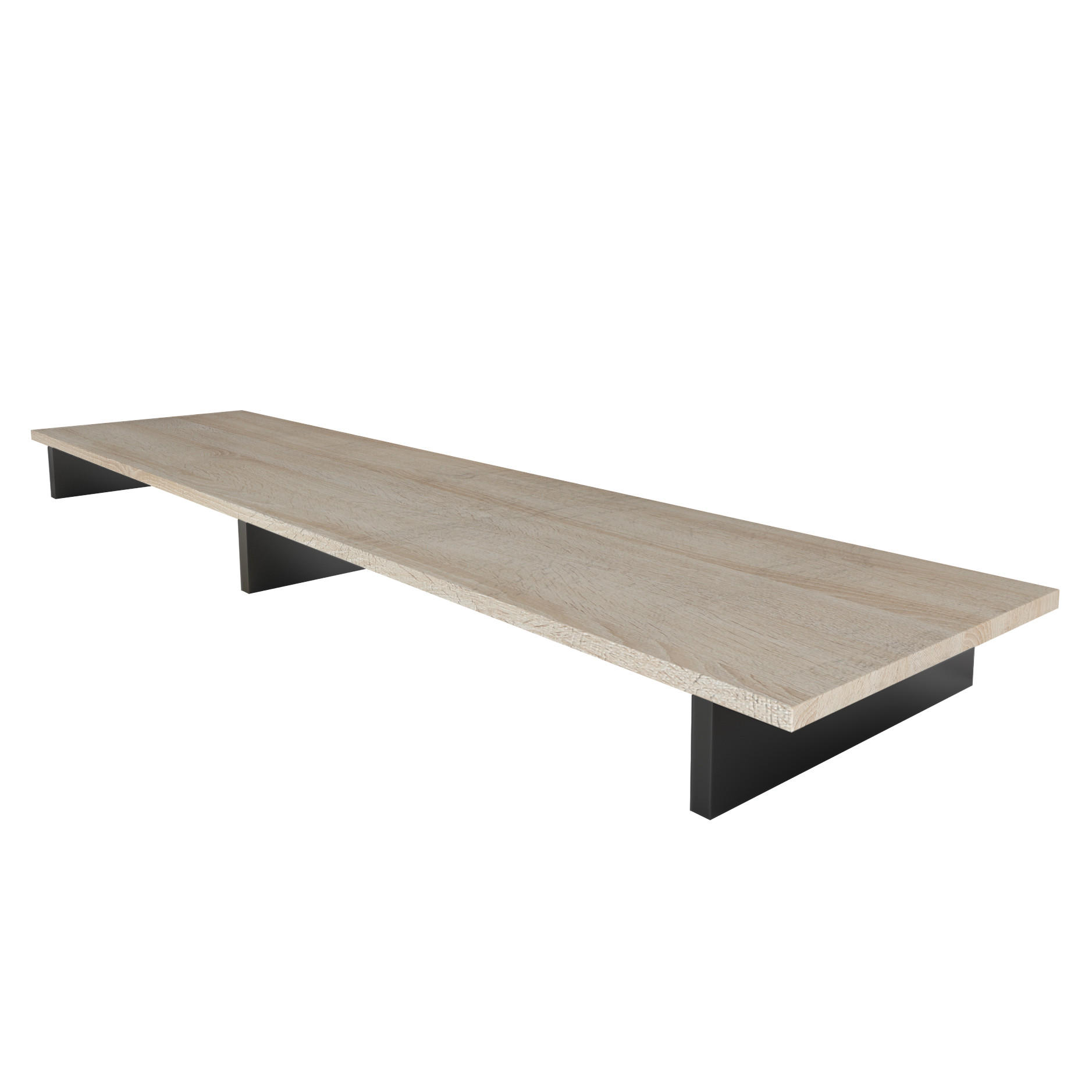 TVAUFSATZ Game Schwarz matt / Eiche sägerau - Schwarz/Eiche San Remo, Holzwerkstoff (138.5/9.5/34.5cm) - Vladon