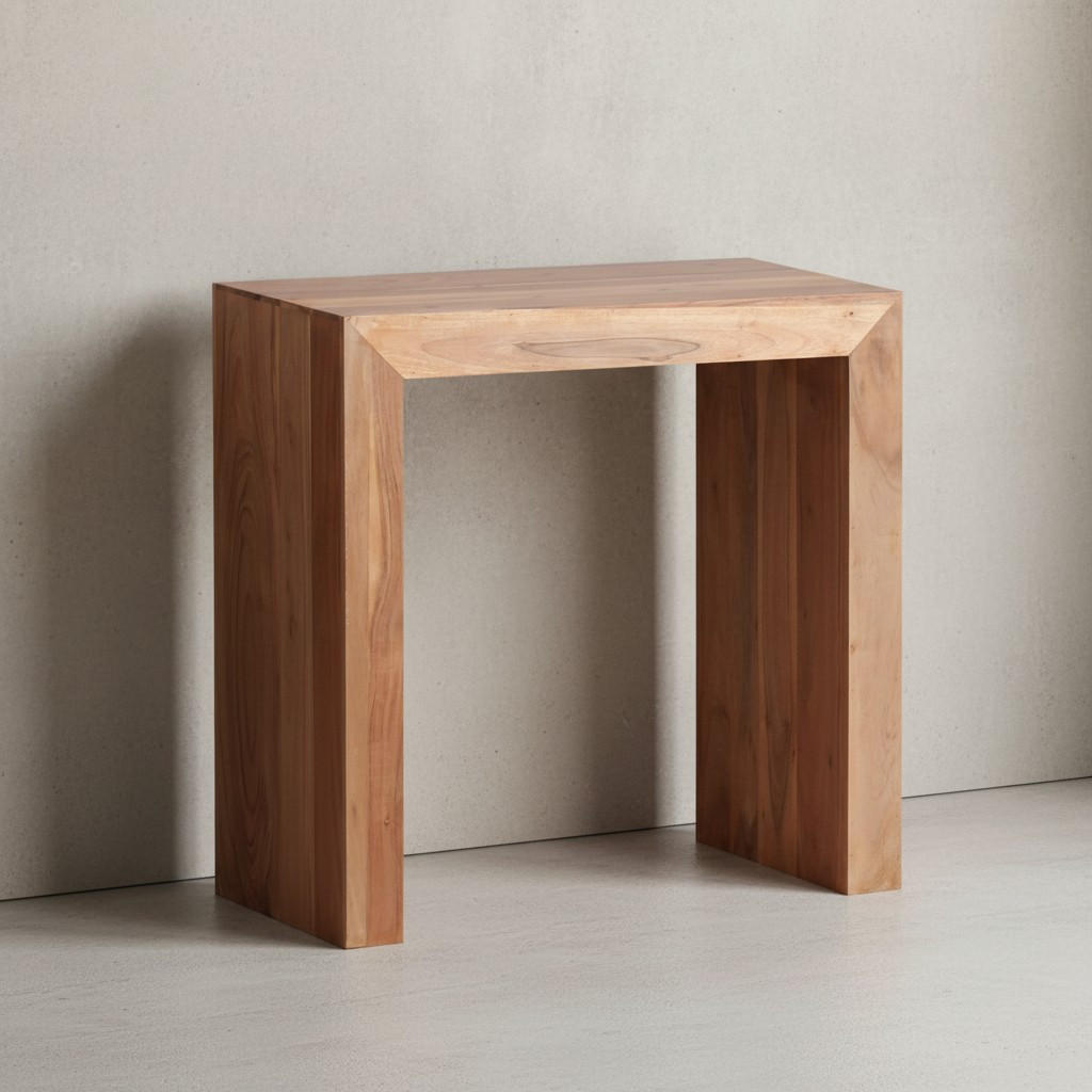 BEISTELLTISCH Massivholz Handgefertigt Zeitlos NAKO, Beige 60x35x60 cm - Beige, Holz (35/60/60cm) - KADIMA DESIGN