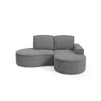 ECKSOFA Flow Graphit, mit Kissen in Curio Stoff, rechte seite - Graphitfarben, Holzwerkstoff/Textil (210/157cm) - Bettso