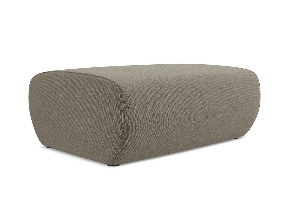 POUF Strukturstoff Stoff Beige - Beige/Schwarz, Kunststoff/Textil (102/40/62cm) - Makamii