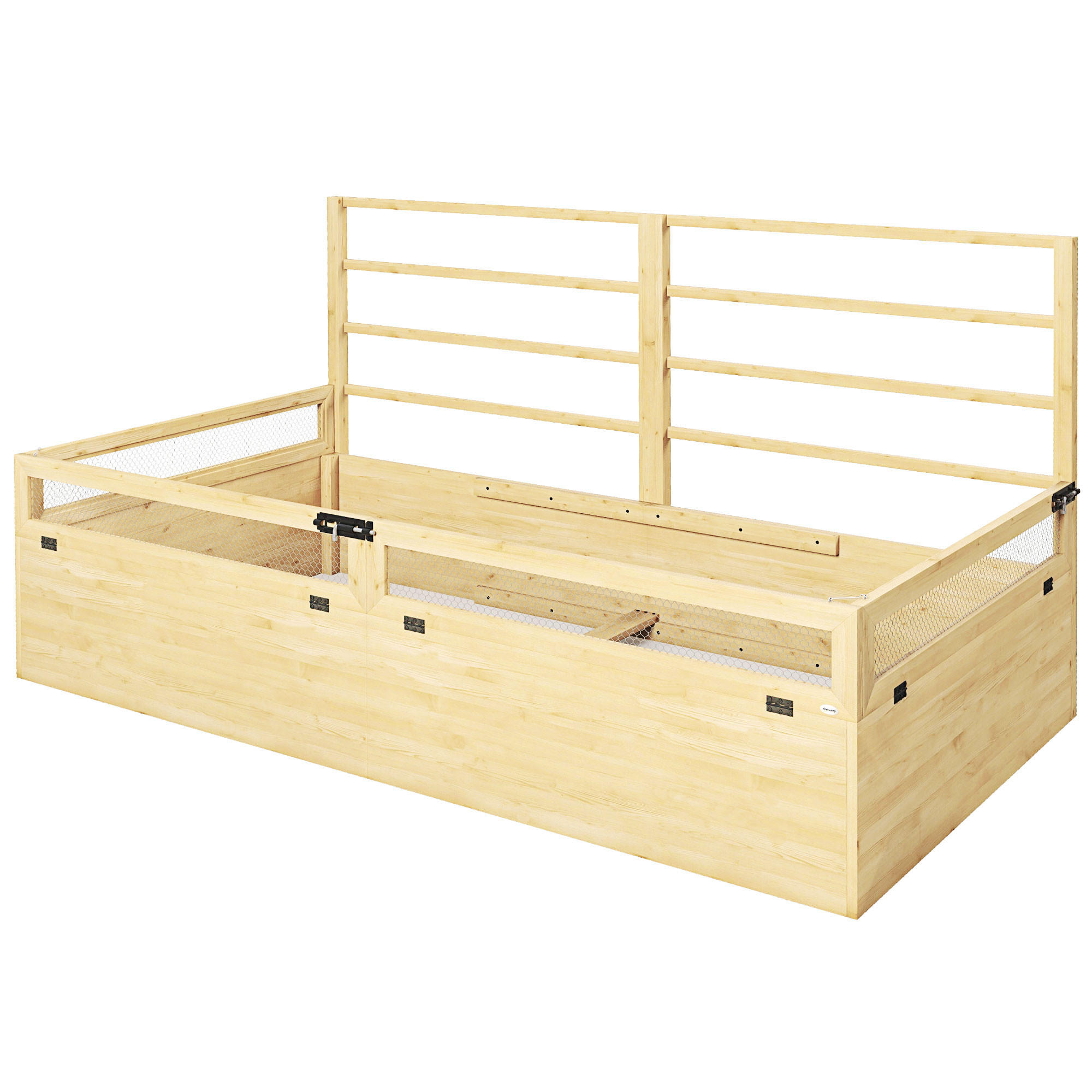 HOCHBEET 183/98.5/95 cm Naturholz mit Rankhilfe - Naturfarben, Holz/Metall (98.5/95/183cm) - Oxeza