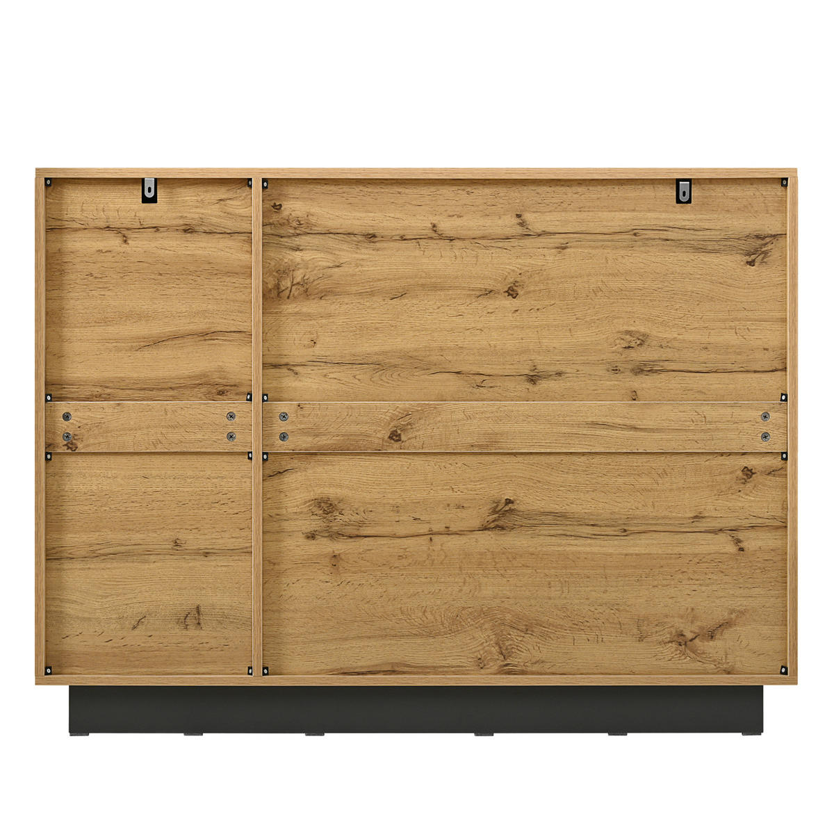 SIDEBOARD aus Spanplatte 120/35,5/90,5 cm mit 4 Schubladen, 2 Türen und Push-to-open, Schwarz/Natur - Naturfarben, Holzwerkstoff (120/90.5/35.5cm) - Redom