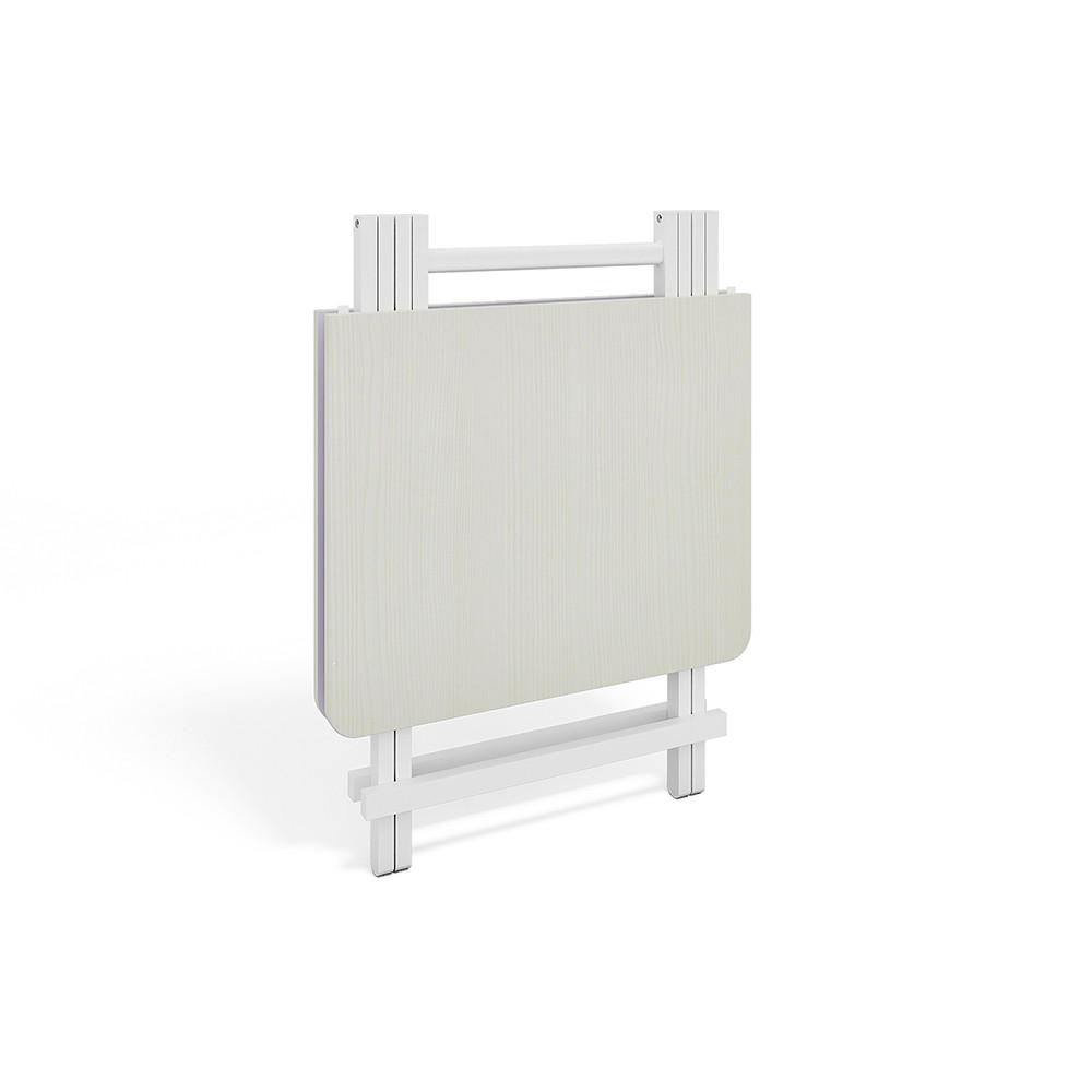 ESSTISCH Klappbar 100/60/74 cm Eisenbeine MDF Weiß - Weiß, Holzwerkstoff/Metall (60/74/100cm) - Livingandhome