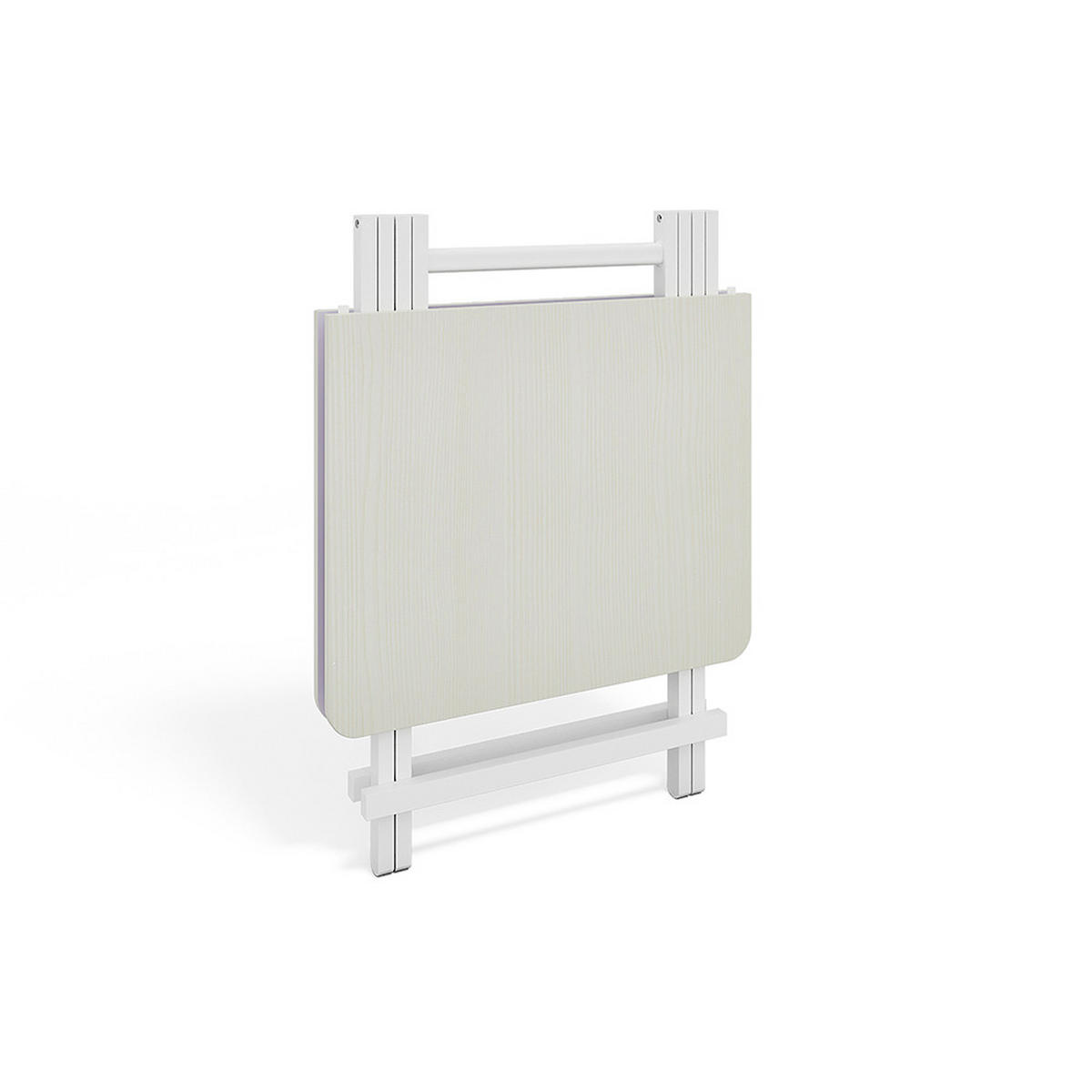 ESSTISCH Klappbar 100/60/74 cm Eisenbeine MDF Weiß - Weiß, Holzwerkstoff/Metall (60/74/100cm) - Livingandhome