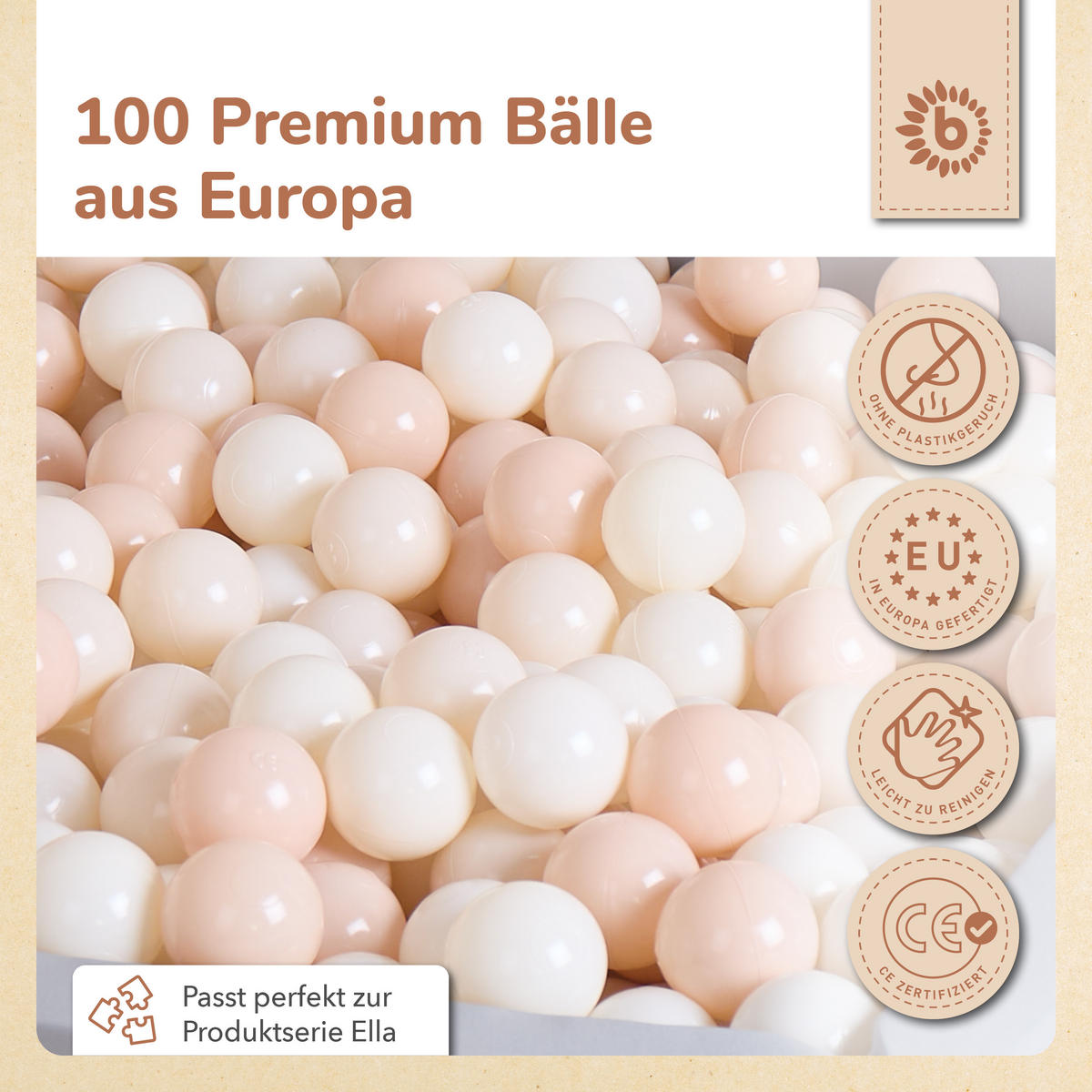 BÄLLE für Bällebad Vintage Flowers 100 S - Multicolor, Kunststoff (35/20cm) - Bieco Spielwaren