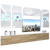 WOHNZIMMERWAND Schrankwand mit LED Weiß / Sonoma Eiche - Weiß/Sonoma Eiche, Holz (300/180/36cm) - B BELINI GROUP