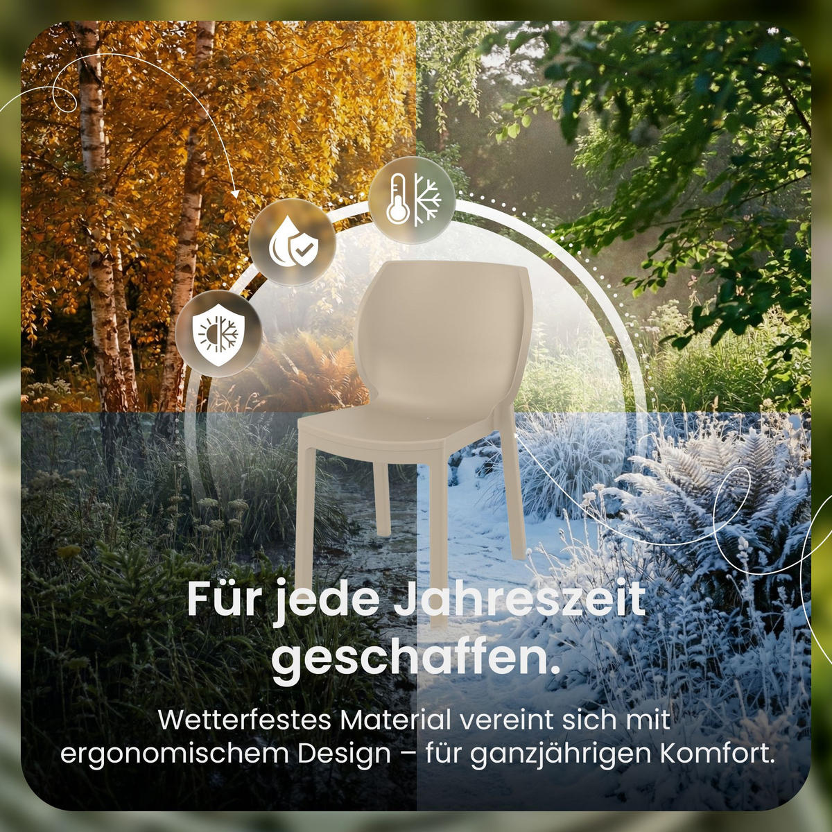GARTENSTUHL 6 Kunststoff Taupe - Taupe, Kunststoff (58/80/59cm) - CLP