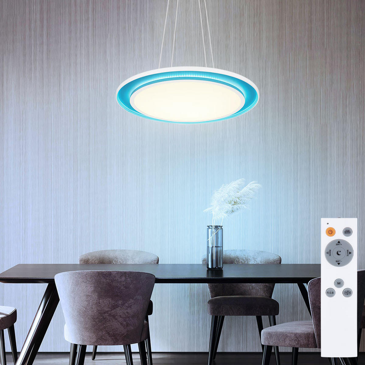 LED HÄNGELAMPE Weiß dimmbar RGB - Weiß, Metall (60/60/120cm) - Globo Lighting