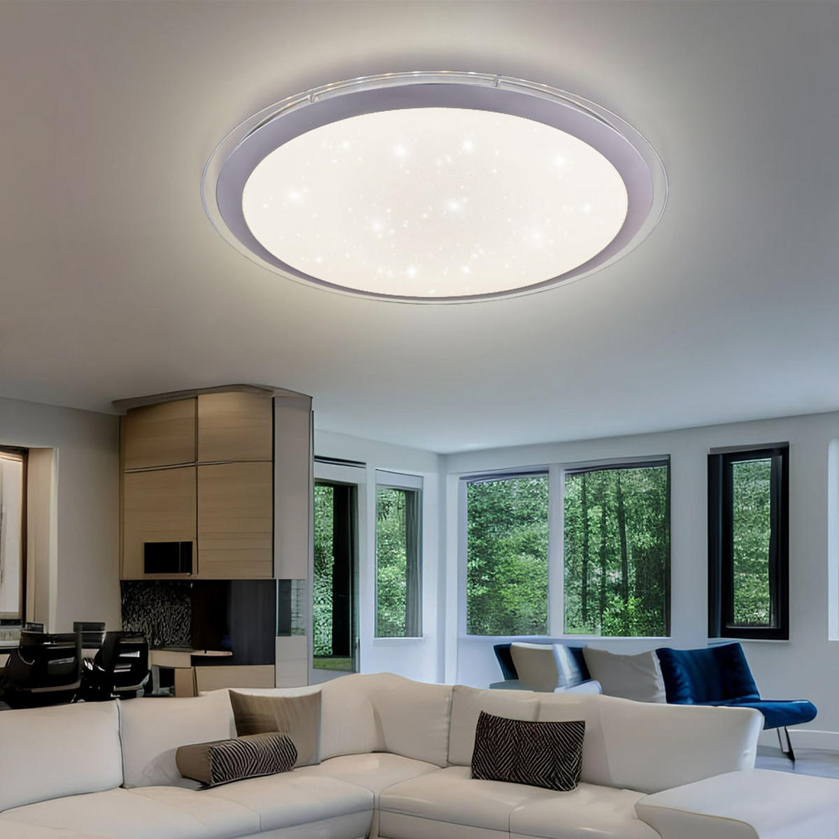 LED DECKENLEUCHTE CARRY Weiß - Weiß, Metall (53/53/8.3cm) - Globo Lighting