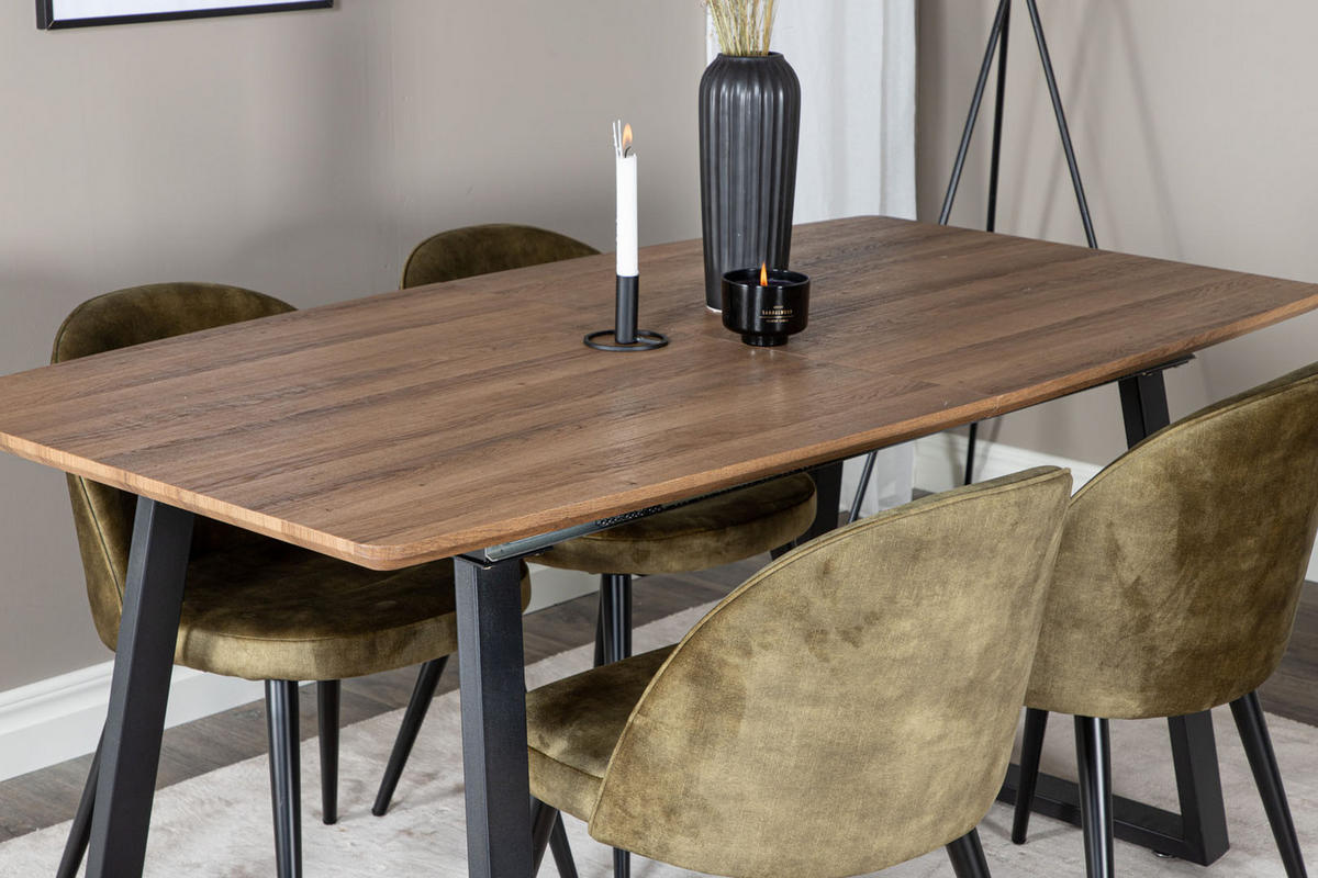 TISCHGRUPPE Grün - Grau, Holzwerkstoff (85/75/160cm) - ebuy24