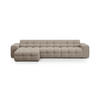 ECKSOFA links Kendal aus strukturiertem Stoff dunkelbeige 5 Sitzplätze - Mokka, Textil (173/357cm) - Micadoni