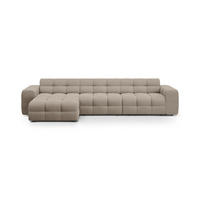ECKSOFA links Kendal aus strukturiertem Stoff dunkelbeige 5 Sitzplätze - Mokka, Textil (173/357cm) - Micadoni