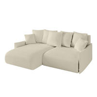 ECKSOFA mit Schlaffunktion und Bettkasten ONESK-L -v1 208x165x40 Beige Bouclé - Beige, Holzwerkstoff/Kunststoff (208/165cm) - ALTDECOR