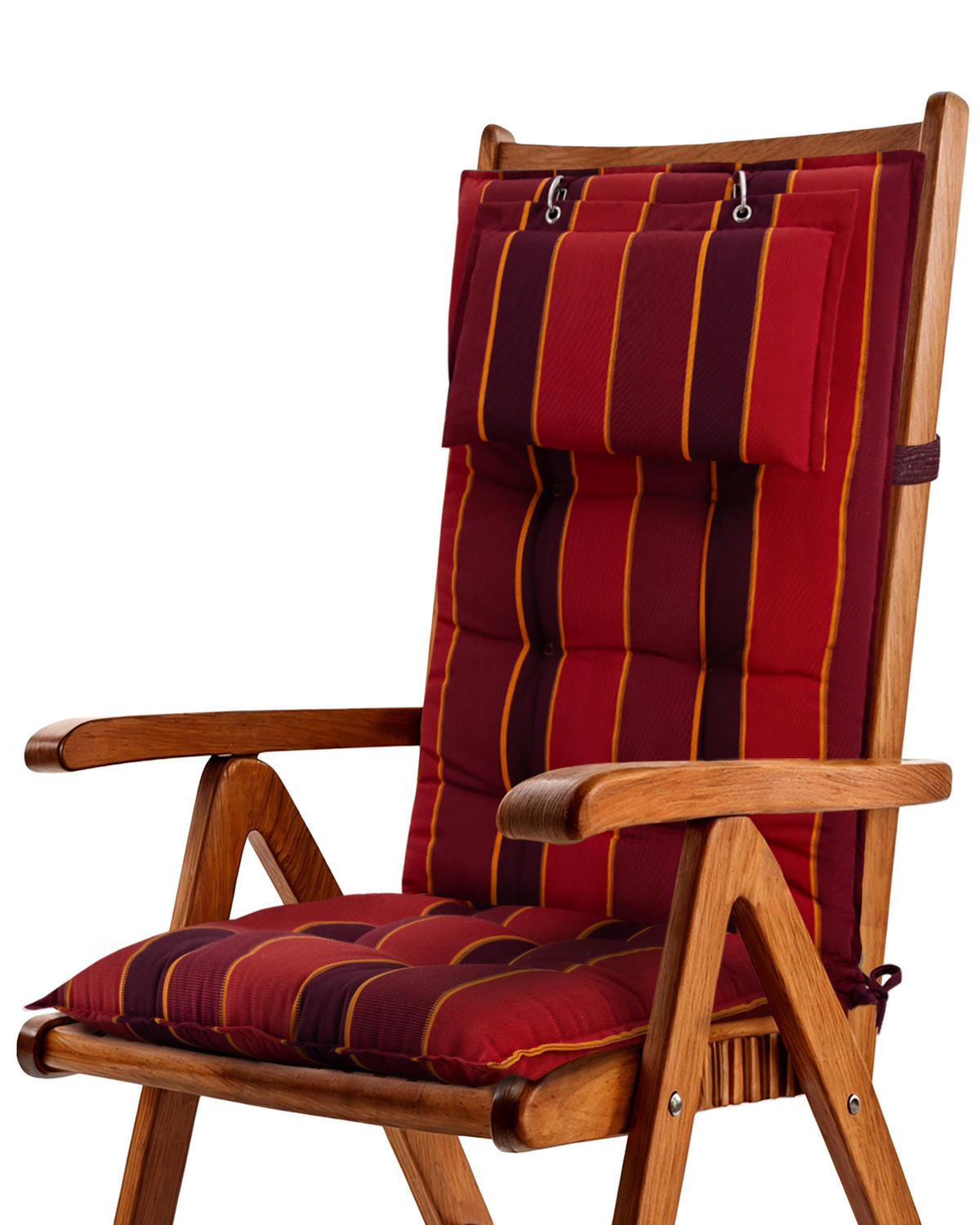 HOCHLEHNERAUFLAGE Sun-HL 119/50/8cm Rot-Gestreift - Multicolor, Textil (50/8/119cm) - Beautissu 