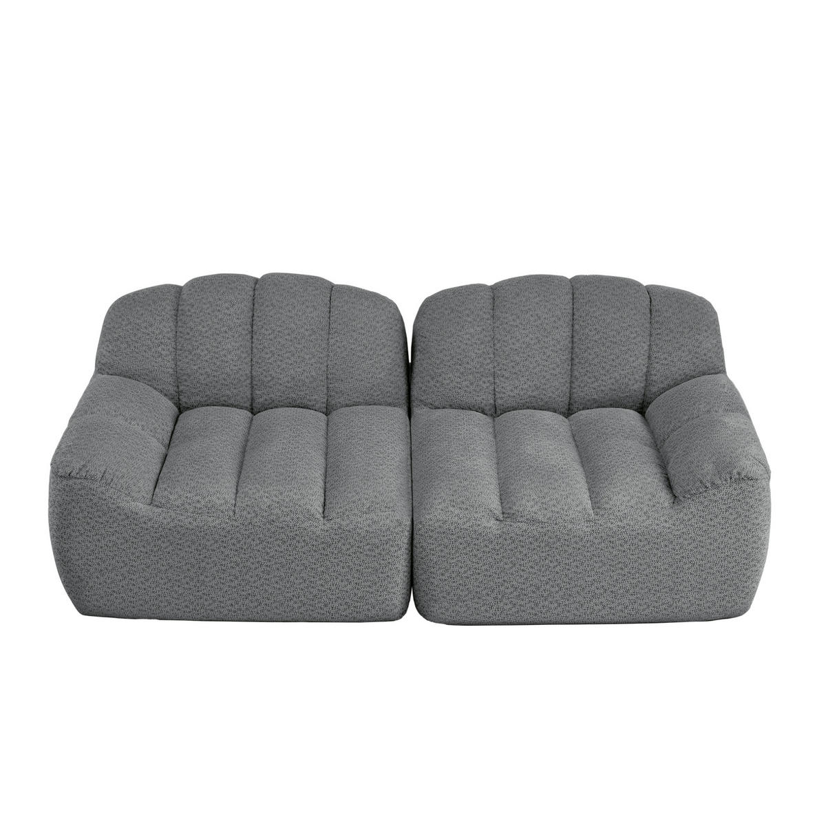 2-SITZER-SOFA ohne Montage mit ergonomischer Form und modularem Aufbau, Grau - Grau, Textil (210/79/104cm) - Redom