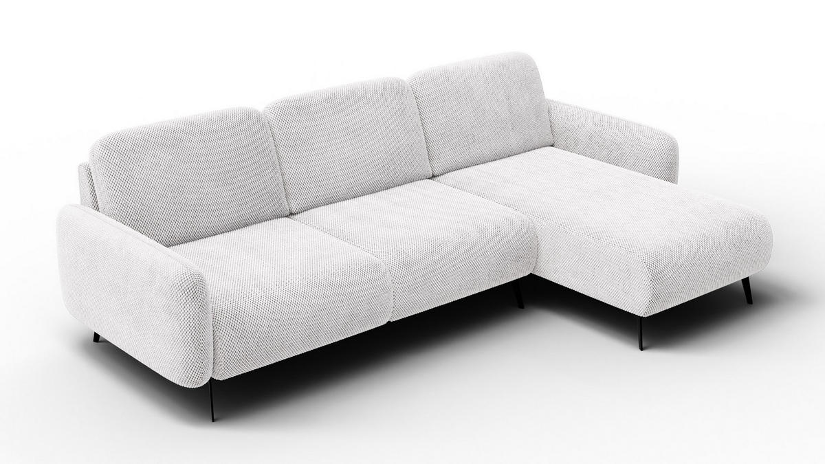 ECKSOFA FEBE 4-Sitzer rechts, creme - Creme/Schwarz, Holz/Textil (264/157cm) - Courtois Laville