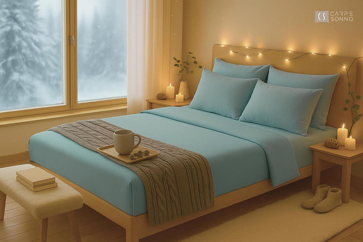 BIBER-SPANNBETTLAKEN 90x200 Warme Winter Biber Bettlaken aus 100% Baumwolle, Spannbetttuch Laken Uni Blau-Grün - Made in Germany - Pastellblau, Textil (90/200cm) - Carpe Sonno