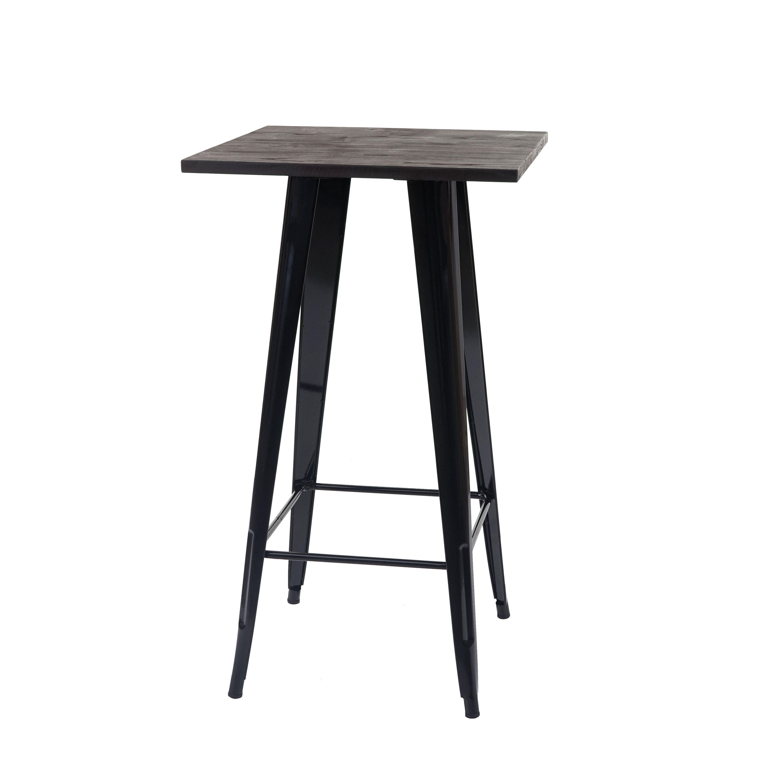 STEHTISCH INKL. HOLZ-TISCHPLATTE quadrat Schwarz - Schwarz, Holz (60/60/107cm) - MCW