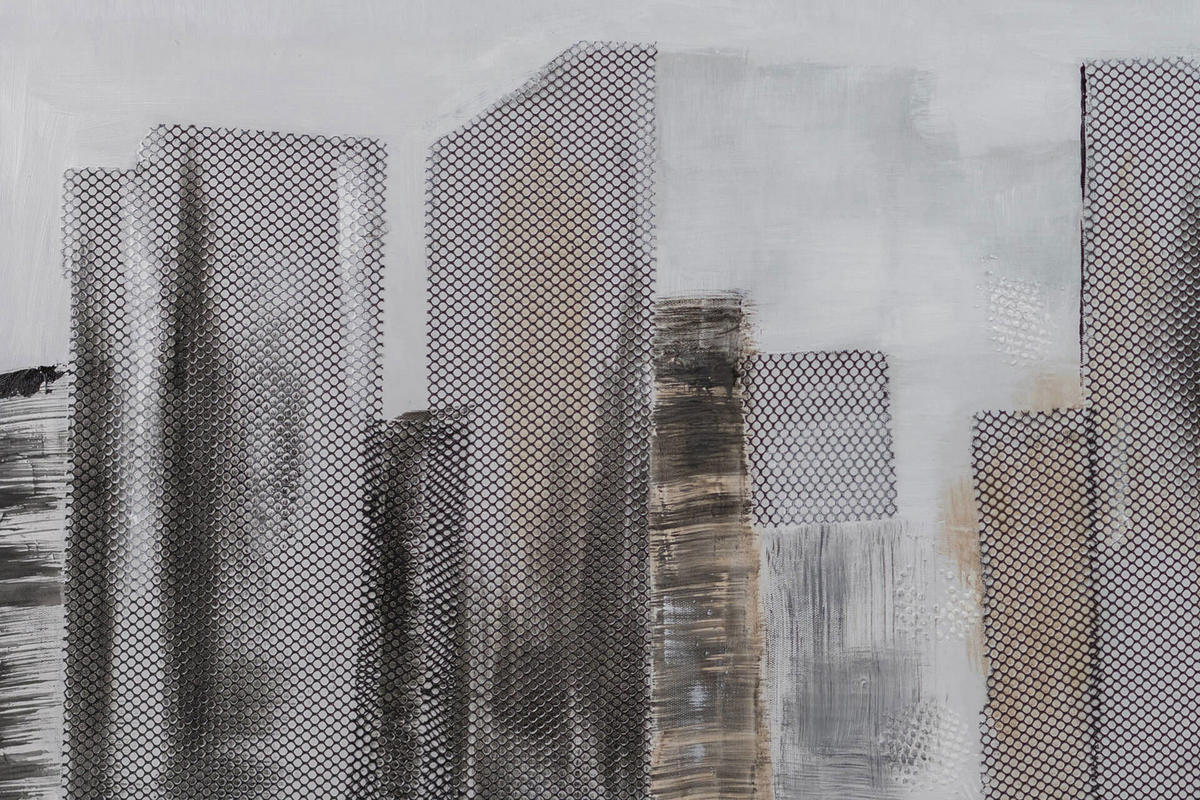 ACRYLBILD HANDGEMALT 120/40 cm - Grau, Holz/Textil (1.8/40cm) - KUNSTLOFT