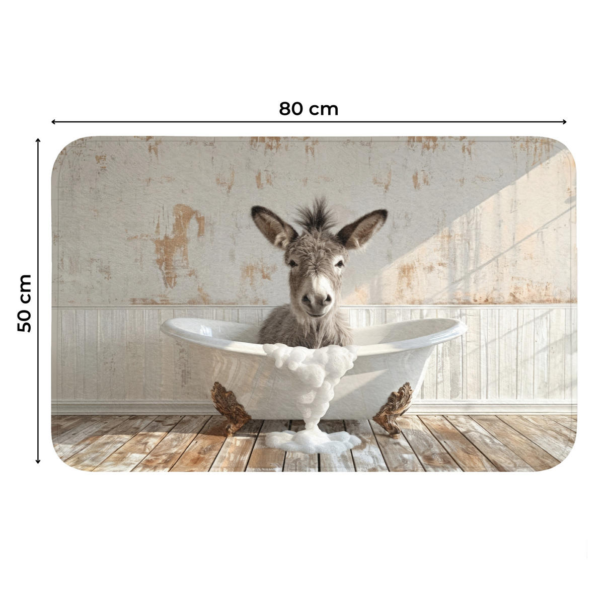 WC PŘEDLOŽKA Osel - Zvířata - Vana - Pěna 80x50 cm - krémová, textil/plast (80/1cm) - OnlyWow
