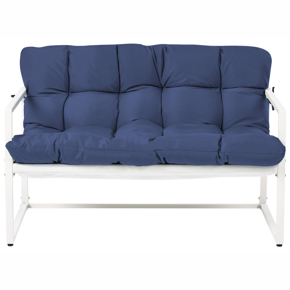 LOUNGE-SET Blau Garda - Blau/Weiß, Metall - Beliani