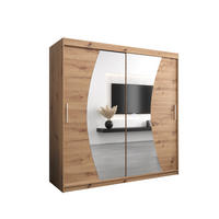 SCHWEBETÜRENSCHRANK 200/200/62 2-türig - Silberfarben/Eiche Artisan, Holz/Kunststoff (200/200/62cm) - MÖBEL KRYSPOL