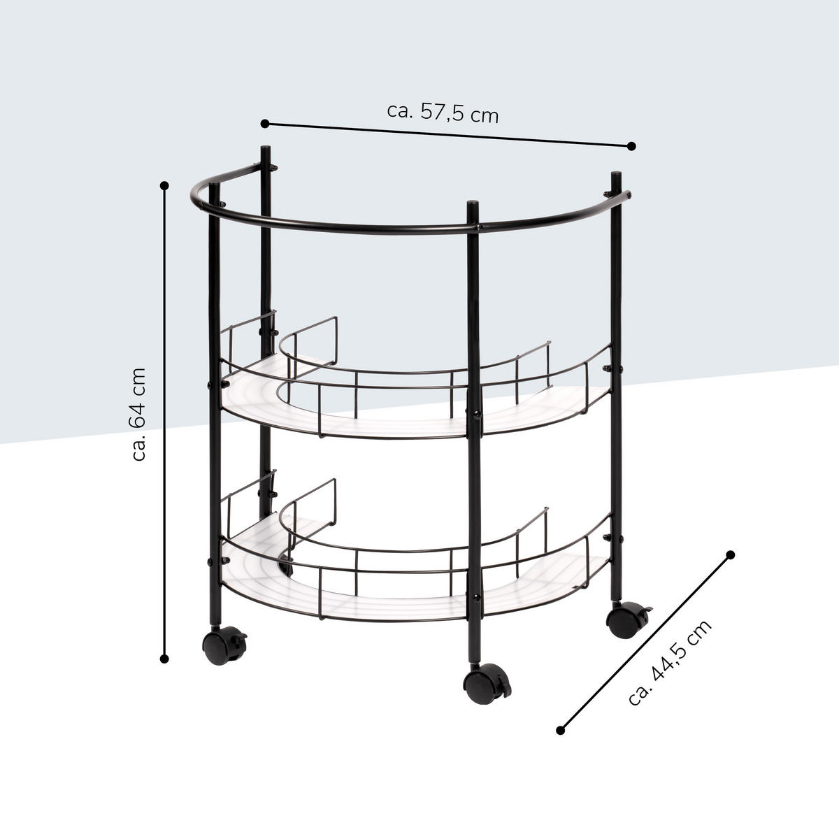 WASCHBECKENUNTERSCHRANK, aus Metall, Schwarz - Schwarz, Metall (57.5/64/44.5cm) - eluno