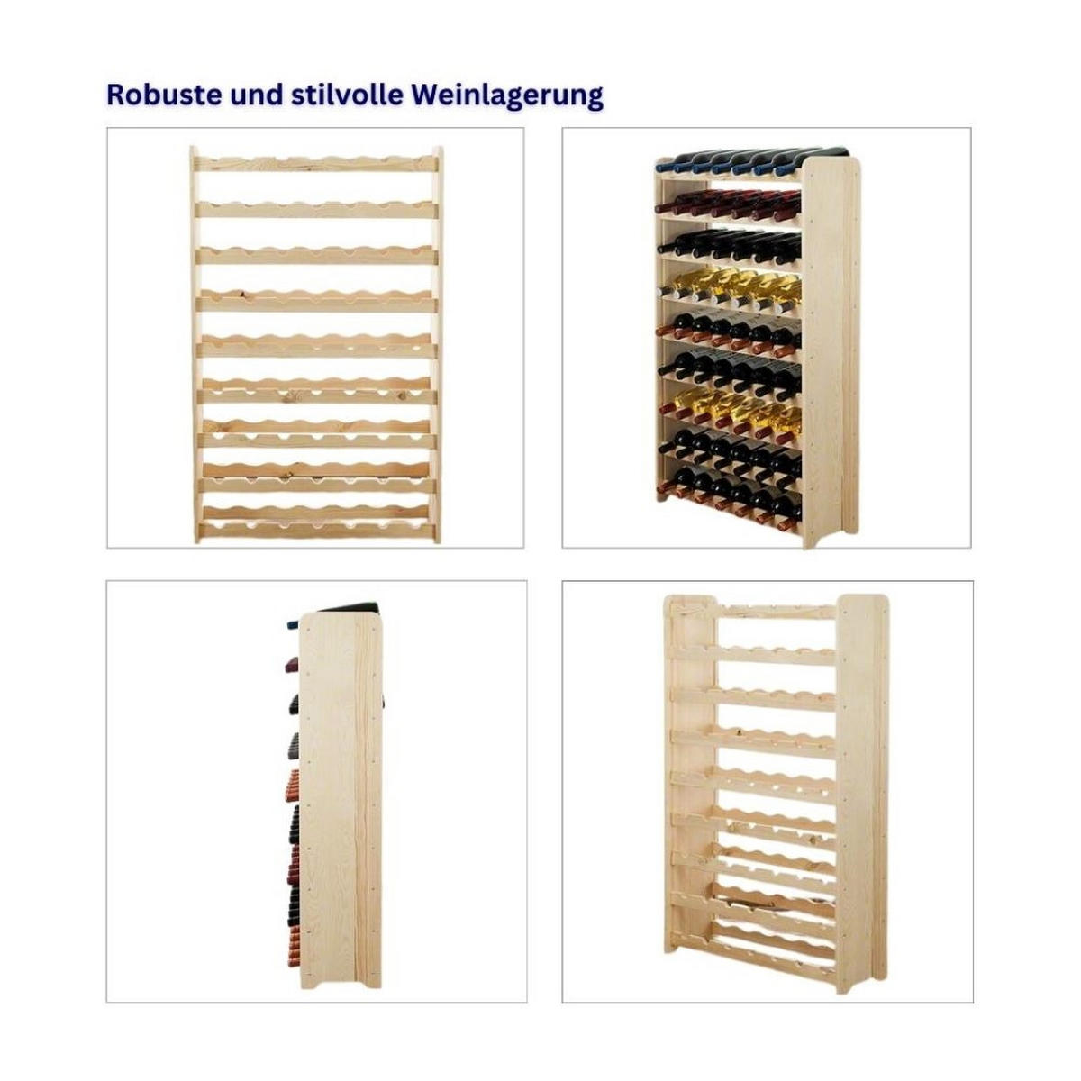 WEINREGAL Pinotwine C 87,2x63,2x26,5 cm 36 Flaschen Massives Kiefernholz Rotbraun Geölt - Rotbraun, Holz (63.2/87.2/26.5cm) - PROREGAL