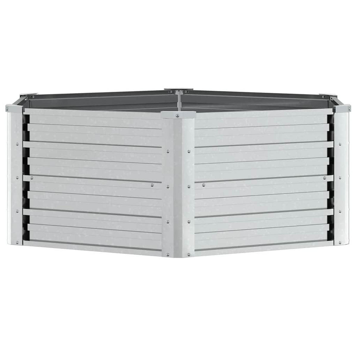 GARTEN-HOCHBEET 129x45 cm Verzinkter Stahl Silber - Silberfarben, Metall (129/45/129cm) - furnicato
