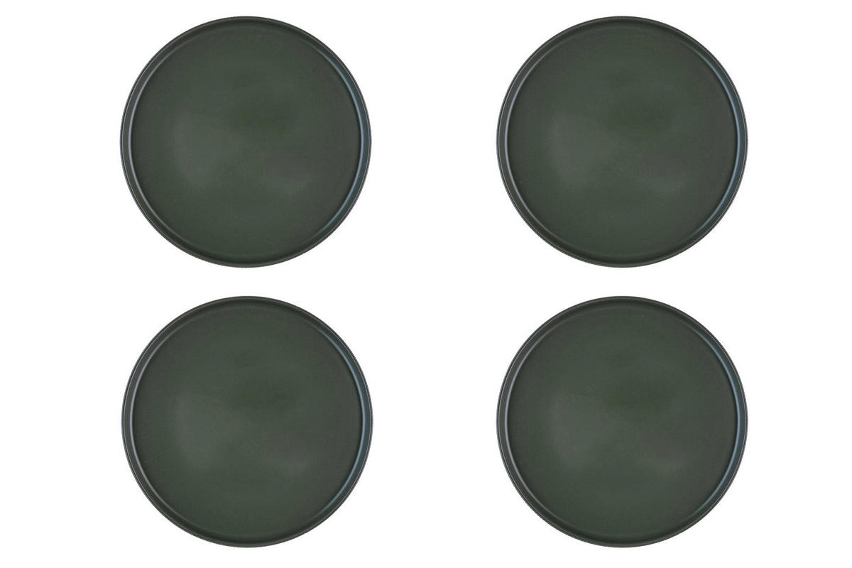 TELLER Scandi Ø27,5cm - 4er-Set - Olive - Grün, Keramik (27.5cm) - Björn