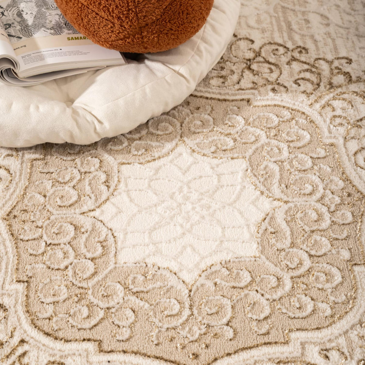 TEPPICH Kurzflor Orientalisch Wohnzimmer Beige Rechteckig 200x280 - Beige, Textil (200/280cm) - KADIMA DESIGN