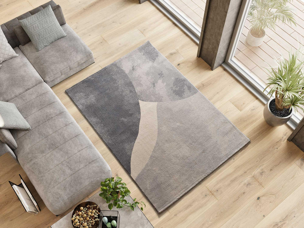 WEBTEPPICH mit geometrischem Muster Grau Monic 140/200 cm - Grau, Naturmaterialien/Textil (140/200cm) - Atticgo