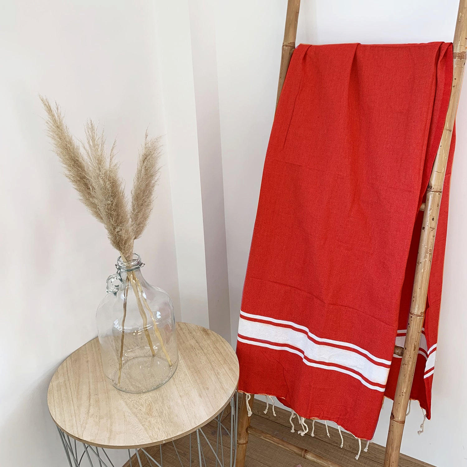 HAMAMTUCH Kozo Rot 100x200 190g/m² - Rot, Textil (100/200cm) - LE COMPTOIR DE LA PLAGE