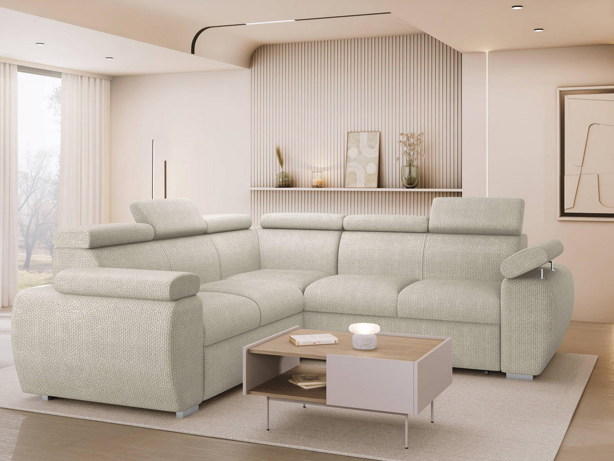 ECKSOFA Boston Maxi - Chromfarben/Mokka, Holz/Textil (260/260cm) - MIRJAN24