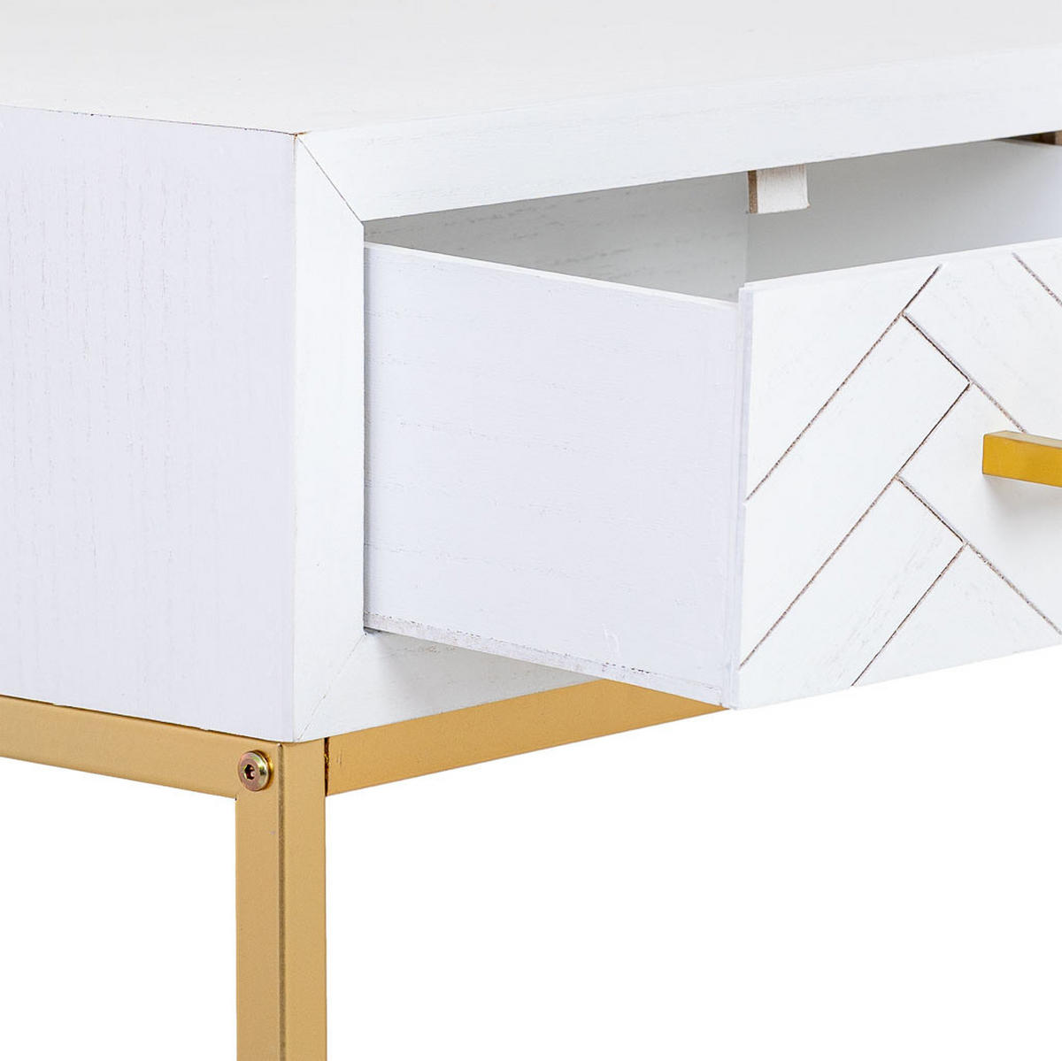 KONSOLENTISCH aus Metall und Holz, 120x40x69cm - Weiß, Holz (40/120/69cm) - Wanderlust