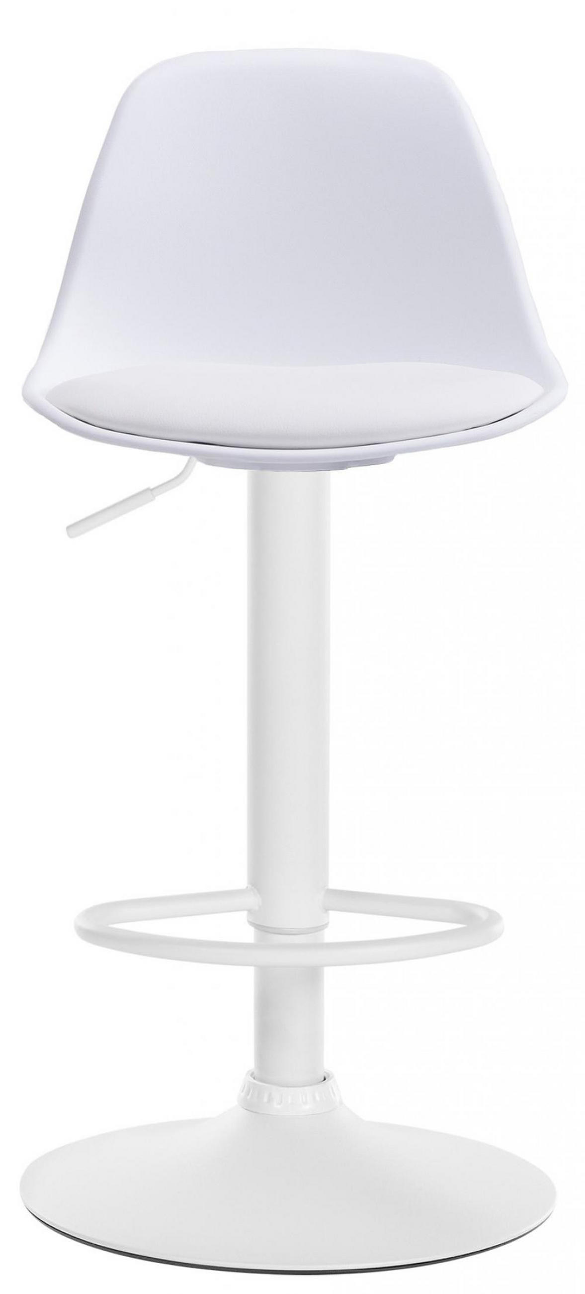 BARHOCKER Kunststoff weiß - Weiß, Kunststoff/Metall (39/82/43cm) - CLP