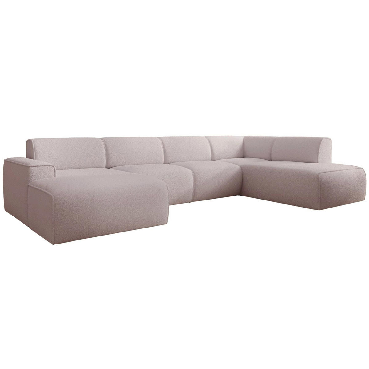 WOHNLANDSCHAFT Bouvi Beige rechts - Beige/Schwarz, Kunststoff/Textil (220/378cm) - Selsey