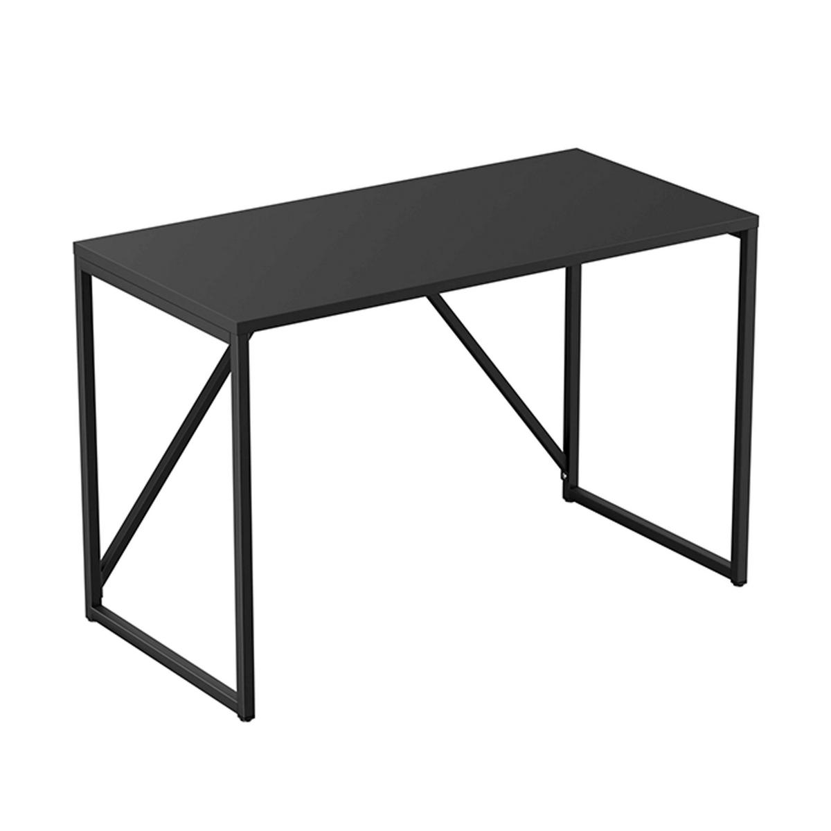 SCHREIBTISCH 120 cm, Schwarz - Schwarz, Metall (120/60/78cm) - Oviala