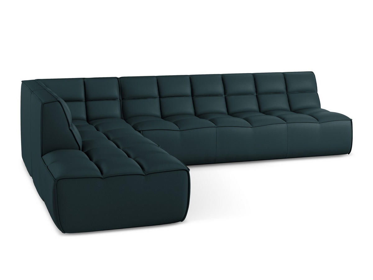 ECKSOFA Beidseitig Kunstleder Blau - Blau/Petrol, Leder/Kunststoff (308/258cm) - Makamii