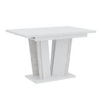 ESSTISCH Ausziehbar 120 - 160 cm Weiß und Grau Betonoptik - Weiß/Grau, Holzwerkstoff (120/80/75cm) - PROSPERO