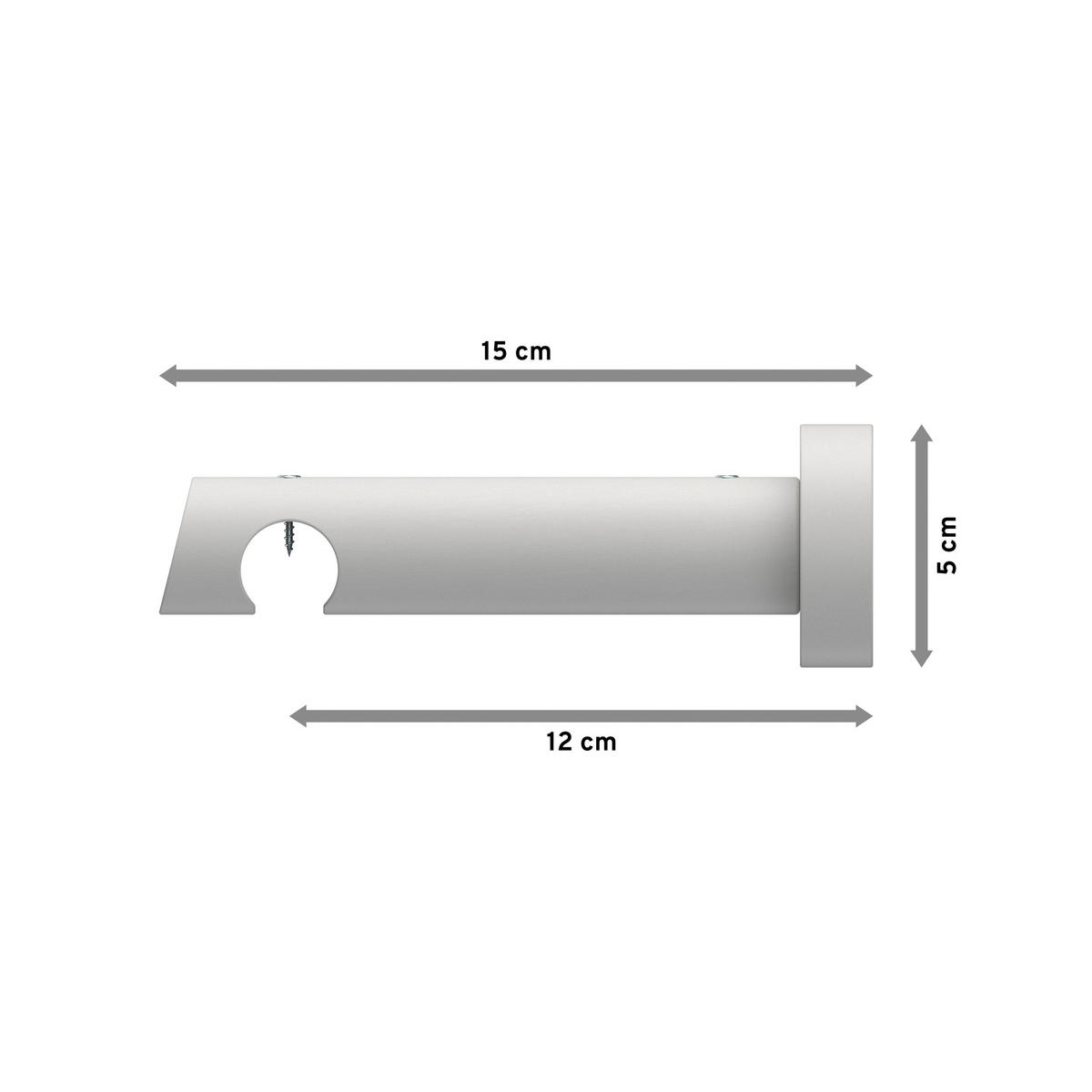 TRÄGER FÜR INNENLAUFSTANGEN 20 mm Ø, Talent 1-läufig, Weiß - Weiß, Holz (15/5.3/5.3cm) - INTERDECO